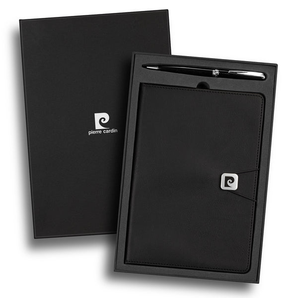 Pierre Cardin Biarritz Notebook and Pen Gift Set (Black)