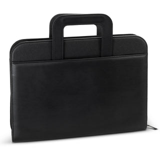 Merino Travel Portfolio Case (Black) — Open Handle