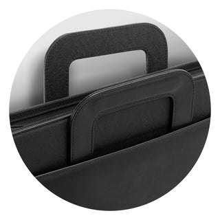 Merino Travel Portfolio Case (Black) — Handle Detail