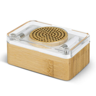 Agogo Bamboo Wireless Speaker & Earbud Set (Natural)