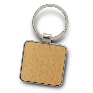 Agogo Santo Key Ring - Square (Silver/Natural)