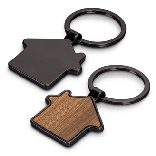 Tab House Shaped Key Ring (Gunmetal/Dark) — Gunmetal - Back
