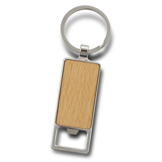 Agogo Santo Bottle Opener Key Ring (Silver/Natural)