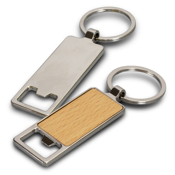 Santo Bottle Opener Key Ring (Silver/Natural)