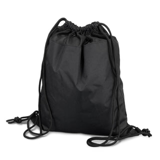 Streak Drawstring Backpack (Black) — Closed Bag