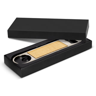 Timber Magnet Bottle Opener (Gunmetal/Dark) — Natural - Gift Box