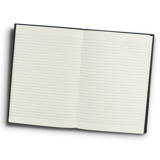 Linen Hard Cover Notebook (Black) — Back - Open