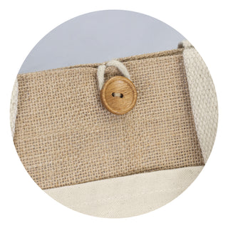 Harvest Tote Bag (Natural) — Button - Detail