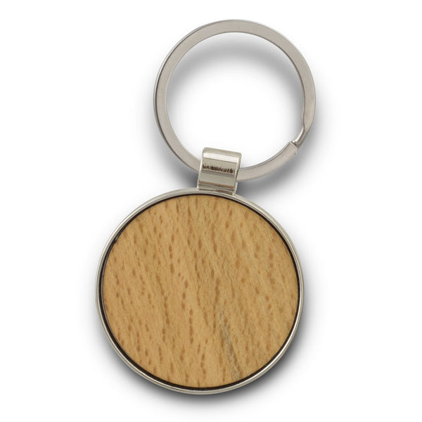 Pin Key Ring - Round (Silver/Natural)