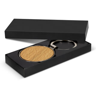Pin Key Ring - Round (Gunmetal/Dark) — Silver - Gift Box