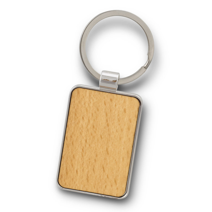 Tack Key Ring - Rectangle (Silver/Natural)