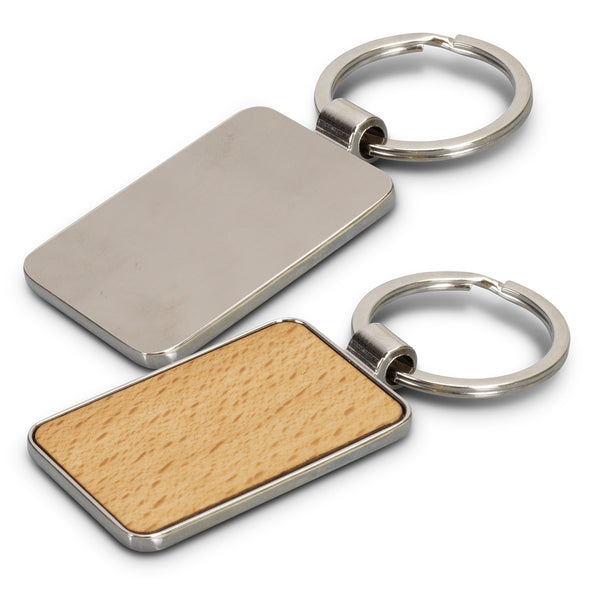 Tack Key Ring - Rectangle (Silver/Natural)