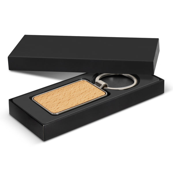 Tack Key Ring - Rectangle (Silver/Natural)