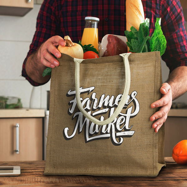 Flax Starch Jute Tote Bag (Natural)