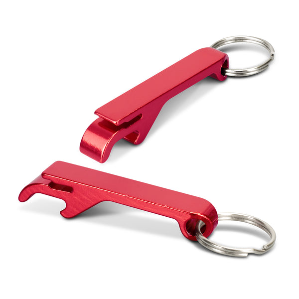 Fob Metal Bottle Opener Key Ring (Red)