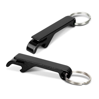 Agogo Snappy Metal Bottle Opener Key Ring (Black)