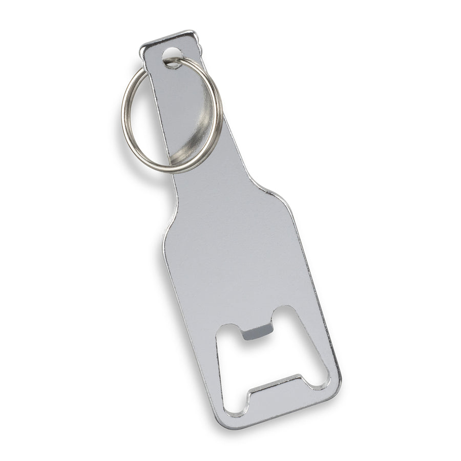 Clip Beverage Bottle Opener Key Ring (Silver)