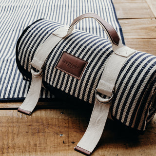 Keepsake Picnic Blanket (Natural/Navy)