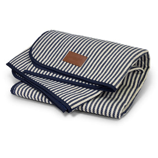 Keepsake Picnic Blanket (Natural/Olive) — Natural/Navy