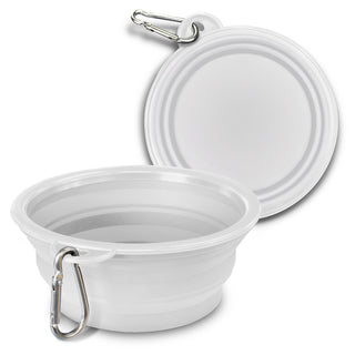 Companion Silicone Collapsible Pet Bowl (Red) — White