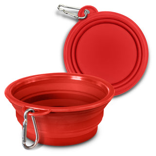 Companion Silicone Collapsible Pet Bowl (Green) — Red