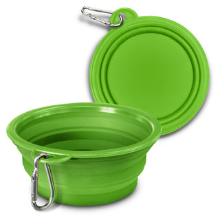 Companion Silicone Collapsible Pet Bowl (White) — Green