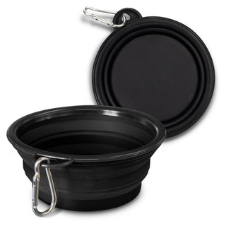 Companion Silicone Collapsible Pet Bowl (White) — Black