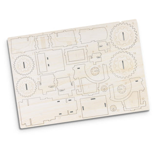 BRANDCRAFT Tractor Wooden Model (Natural) — Flat Sheet