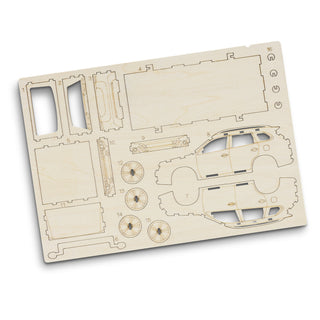 BRANDCRAFT SUV Wooden Model (Natural) — Flat Sheet