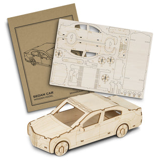 BRANDCRAFT Sedan Car Wooden Model (Natural)