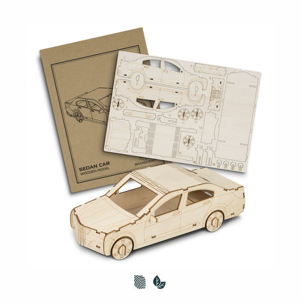 BRANDCRAFT Sedan Car Wooden Model (Natural)