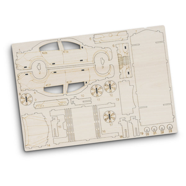 BRANDCRAFT Sedan Car Wooden Model (Natural)