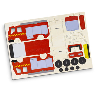 BRANDCRAFT Fire Truck Wooden Model (Natural) — Direct Digital