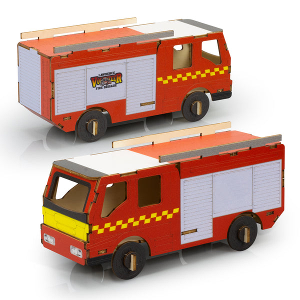 BRANDCRAFT Fire Truck Wooden Model (Natural)