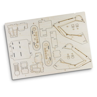 BRANDCRAFT Excavator Wooden Model (Natural) — Flat Sheet