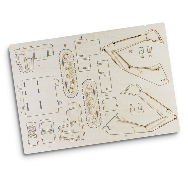 BRANDCRAFT Excavator Wooden Model (Natural)