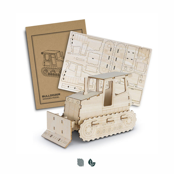 BRANDCRAFT Bulldozer Wooden Model (Natural)