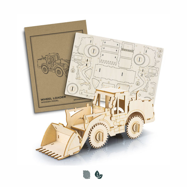 BRANDCRAFT Wheel Loader Wooden Model (Natural)