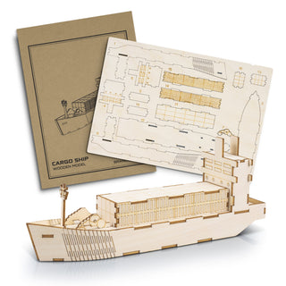 BRANDCRAFT Cargo Ship Wooden Model (Natural)