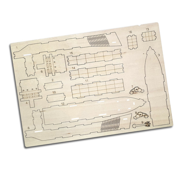 BRANDCRAFT Cargo Ship Wooden Model (Natural)
