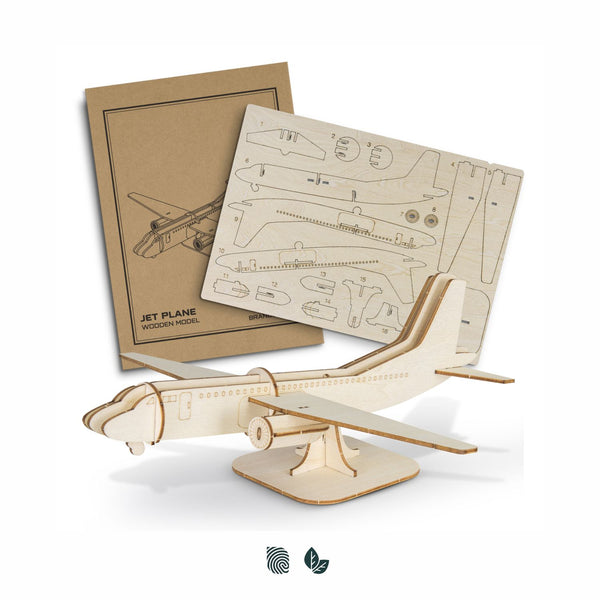 BRANDCRAFT Jet Plane Wooden Model (Natural)