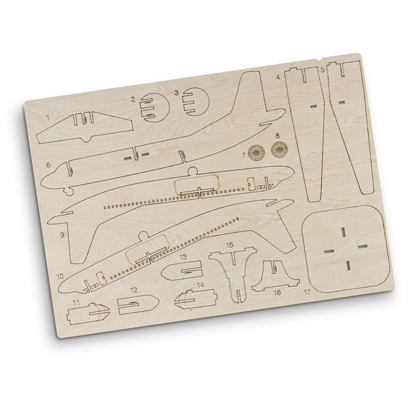 BRANDCRAFT Jet Plane Wooden Model (Natural)