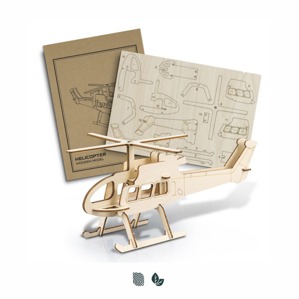 BRANDCRAFT Helicopter Wooden Model (Natural)