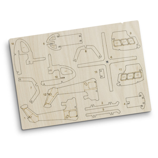 BRANDCRAFT Helicopter Wooden Model (Natural)