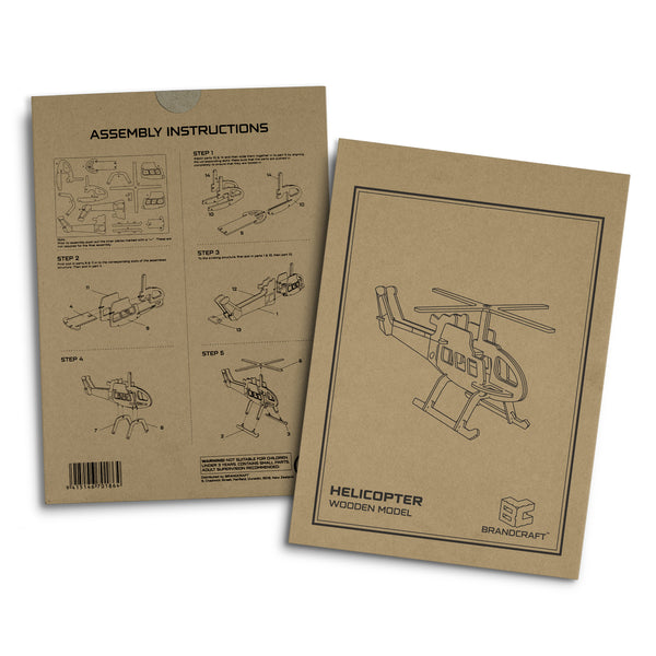 BRANDCRAFT Helicopter Wooden Model (Natural)
