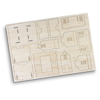 BRANDCRAFT House Wooden Model (Natural) — Flat Sheet