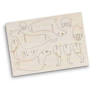 BRANDCRAFT Dog Wooden Model (Natural) — Flat Sheet