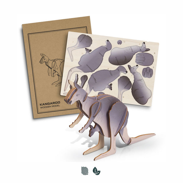 BRANDCRAFT Kangaroo Wooden Model (Natural)