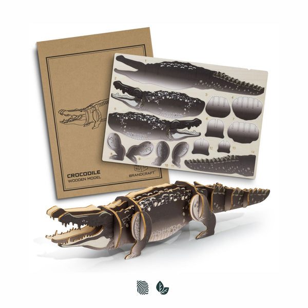 BRANDCRAFT Crocodile Wooden Model (Natural)