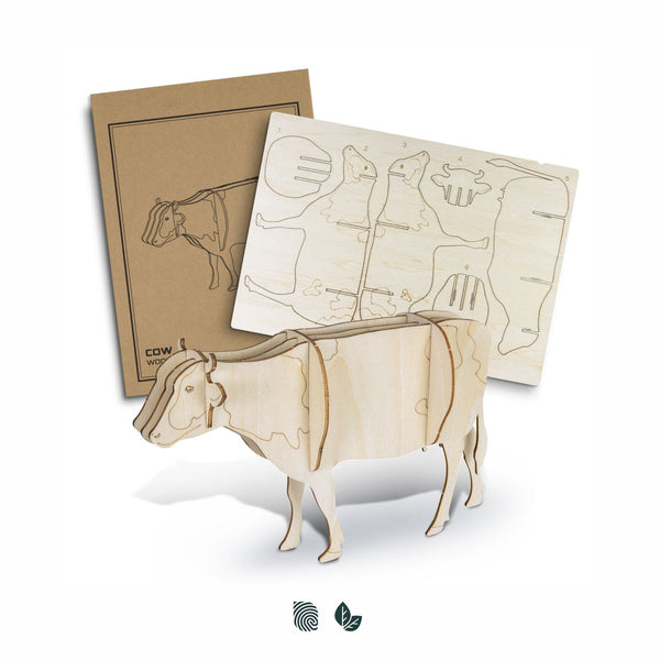 BRANDCRAFT Cow Wooden Model (Natural)